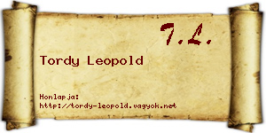 Tordy Leopold névjegykártya